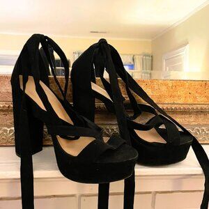 Chic Lace-Up Crisscross Open Toe Platform Heels